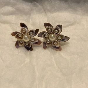Flower Clip On Earrings